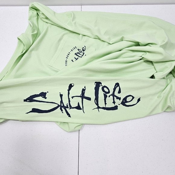 Salt Life Watermans Trifecta Performance T Shirt Mens Size Large Pistachio Green - Picture 6 of 14